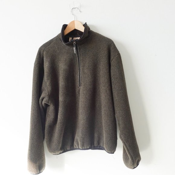 Woolrich Sweater Mens Size Large Black Fleece‎ Casual Outdoorwear Polartec USA